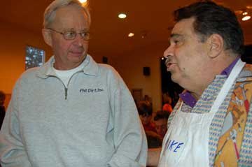 Phil Radcliffe with Mike Salatino, friend and fundraiser  organizer. Photo by Mindi LaRose
