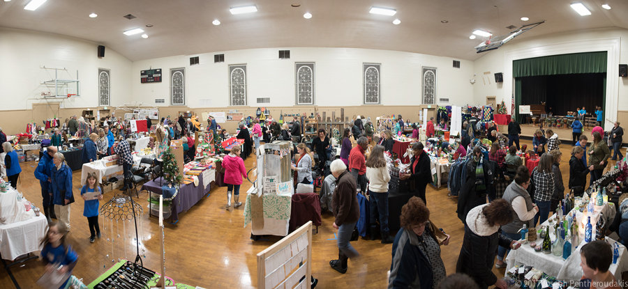 The Key Peninsula Civic Center gym is filled with vendors and shoppers. Photo: Ed Johnson, KP News