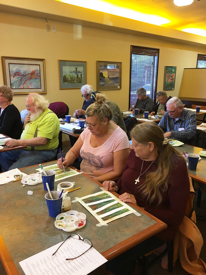 Watercolor class in action. Photo: Adria Hanson/TWAA