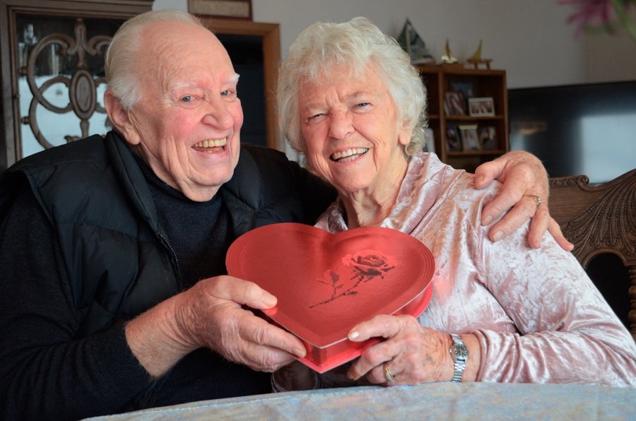 Even after 62 years of marriage, Virgil and Norma Iverson of Longbranch still celebrate their romance whenever they can. Photo: Lisa Bryan, KP News