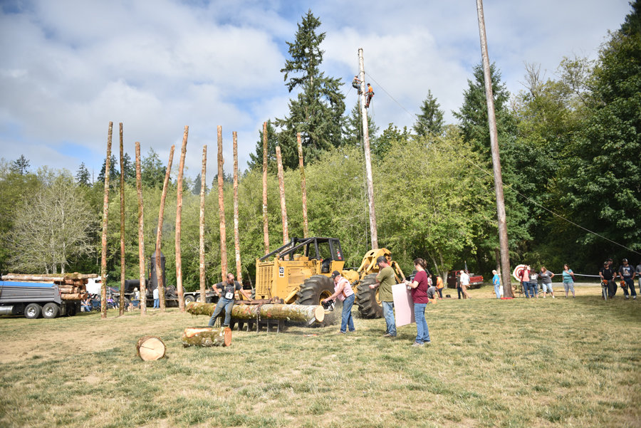 High climbers and round cutters compete at the logging show. Photo: David Zeigler, KP News