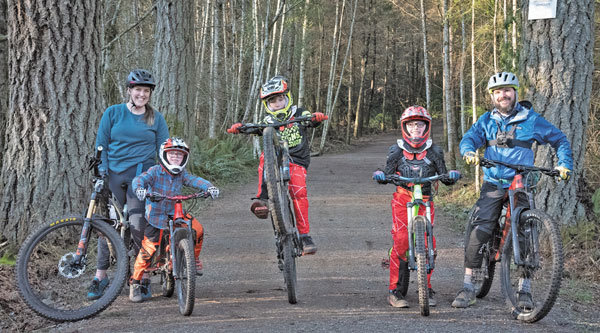 The Marchant family on wheels at Gateway Park. Photo: Richard Miller, KP News