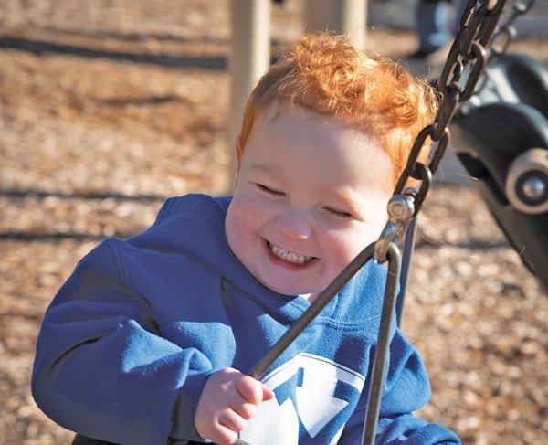 Harvey Miller, age 1, enjoys swing at Gateway Park. Photo: Richard Miller, KP News