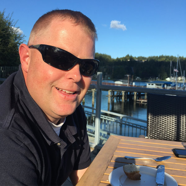 Scott celebrating his 46th birthday on the waterfront in 2016.