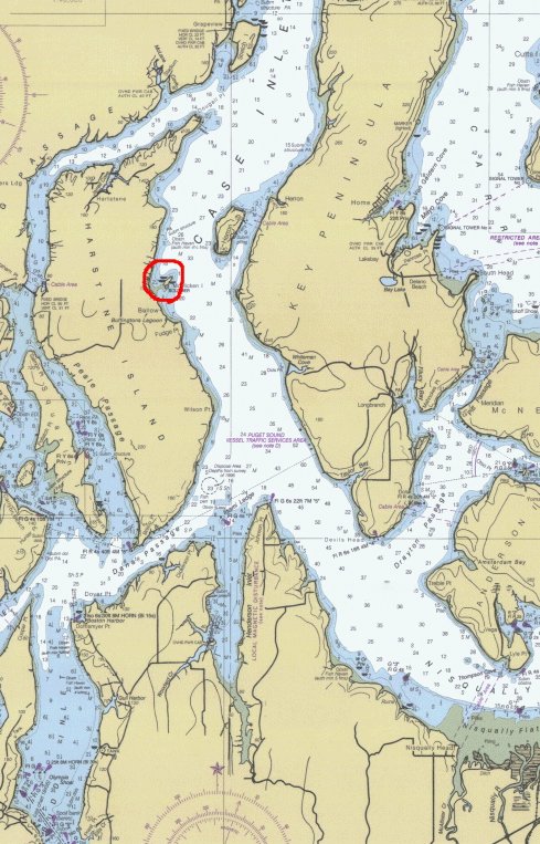 McMicken Island circled in red.