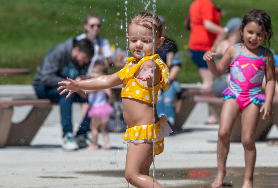 Scenes from Key Pen Parks opening day of the new splash pad at Gateway Park, May 29. Record-breaking temperatures at the end of June prompted extended hours. Normal hours are from 11 a.m. to 6 p.m. Learn more at www.keypenparks.com