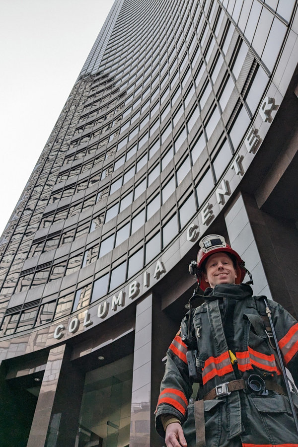 Key Peninsula native Lt. Danny Hansen climbed 69 floors in 18 minutes, 10 seconds.