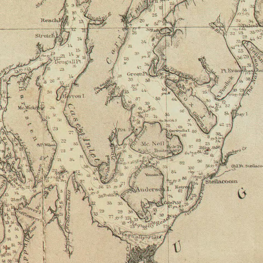 “Sea Coast and Interior Harbors of Washington,” 1888 edition (detail).
